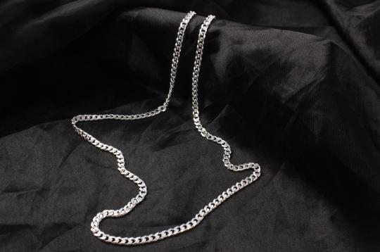 Flat link silver chain - IV