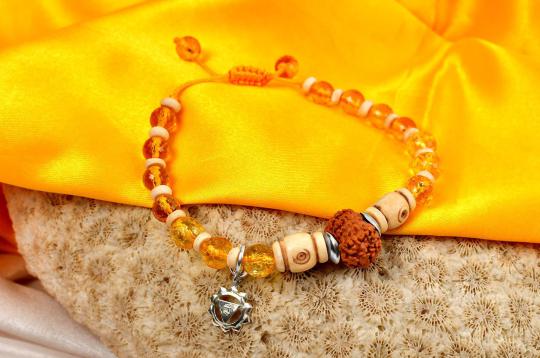 12 Mukhi Rudraksha and Citrine Bracelet - I