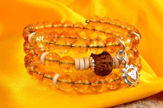 12 Mukhi Rudraksha and Citrine Bracelet - III