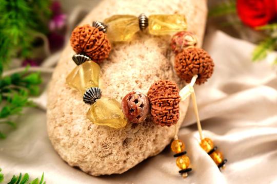 12 Mukhi and Citrine gemstone bracelet