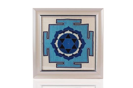Saraswati Yantra on silk with frame