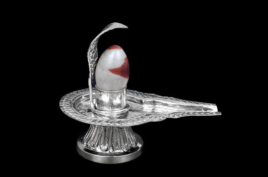 German Silver Yoni base with Narmada Lingam - XXIV