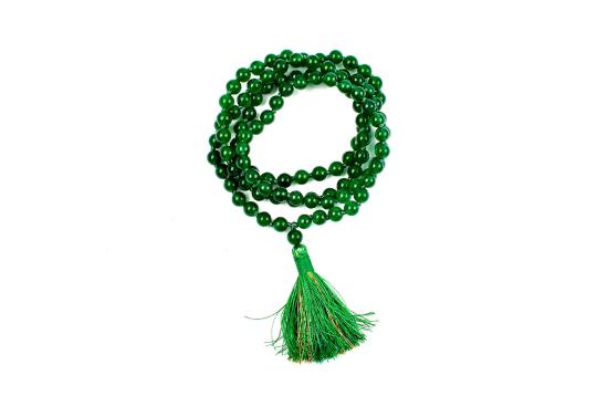 Green onyx round mala