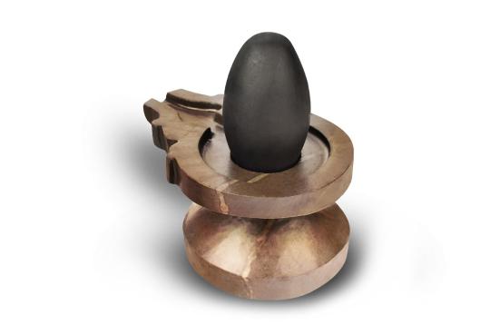 Narmada Lingam with Stone Damru Yoni Base - IV