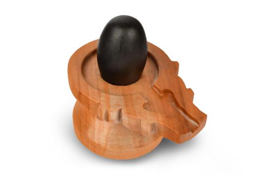Narmada Lingam with Stone Damru Yoni Base - III