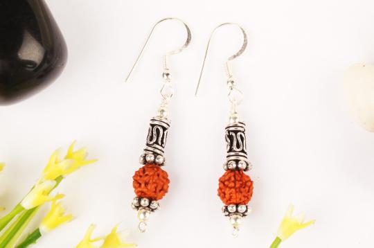 Earrings of Rudraksha Beads - Design VI