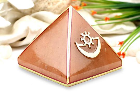 Natural Orange Jade Pyramid for Self Confidence
