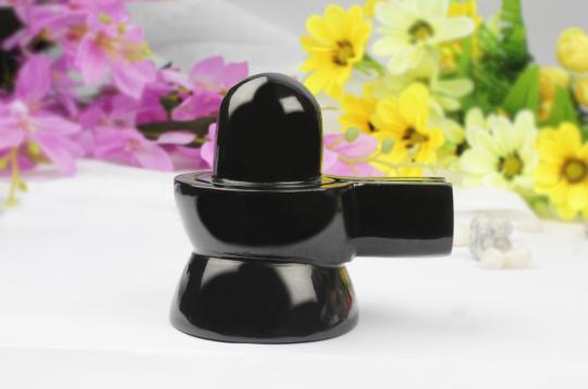 Black Agate Shivling - 683 gms
