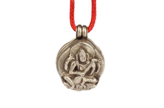 Saraswati Locket - in Pure Silver