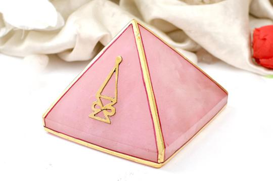 Natural Rose Quartz Pyramid For Love and Harmony
