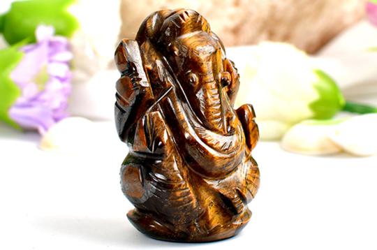 Tiger Eye Ganesha - 57 gms - II