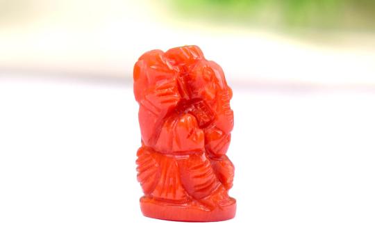 Coral Ganesha - 12.25 carats