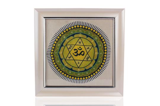 Mahasudarshan Yantra on silk with frame