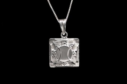 Hanuman Yantra Locket in Silver - 3D