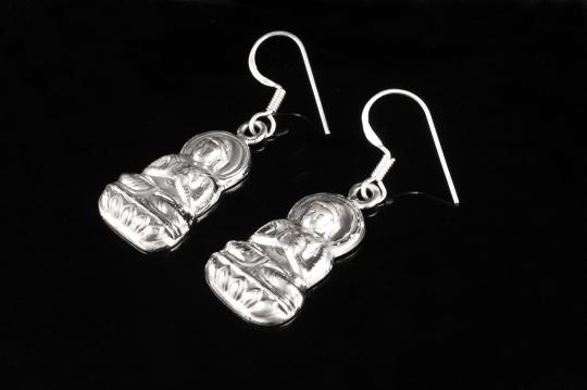 Buddha Earrings in Silver