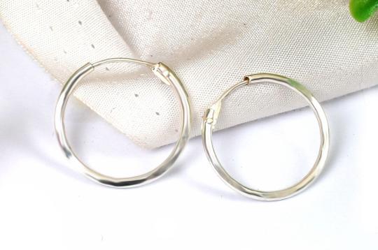 Round earrings in pure silver - Design -  XIV