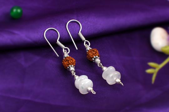 Rudraksha Moonstone Earrings - I