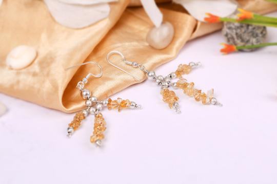 Citrine Uncut Earring
