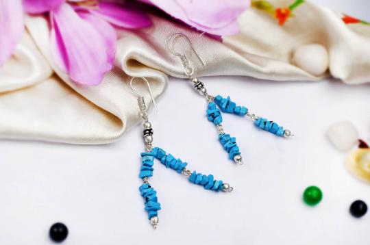 Turquoise uncut earring