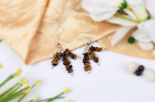 Tiger Eye Uncut Earring