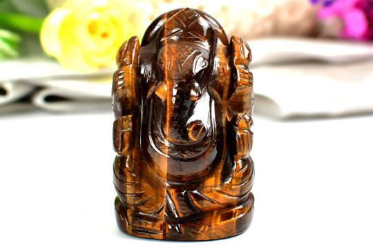 Tiger Eye Ganesha - 87 gms