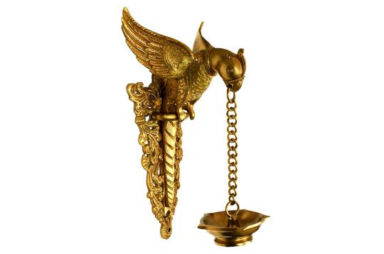 Hanging Diya in Parrot Beak - Wall Artifact