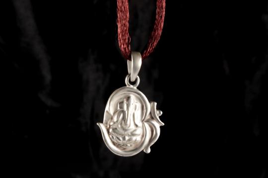 OM Ganesh Locket in Pure Silver