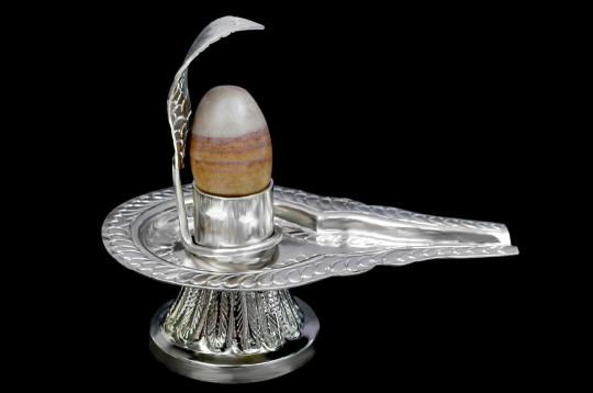 German Silver Yoni base with Narmada Lingam - XV