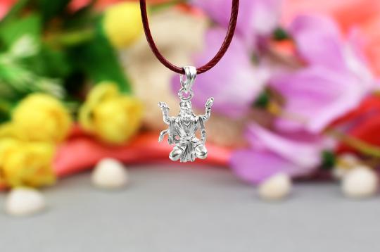 Hanuman locket in pure silver - Design IX