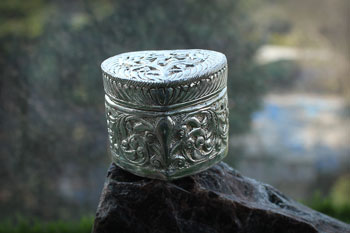 German Silver Container - Heart  Shape