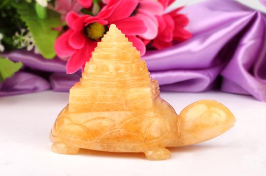 Kurma Shree Yantra in Yellow Jade - 242 gms