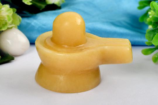 Ivory Yellow Jade Shivling - 71 to 80 gms