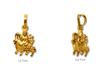 Durga Pendant in pure Gold - Design II