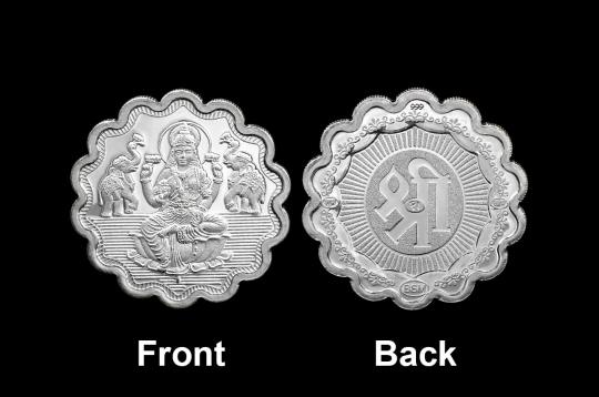 Designer Shree GajaLaxmi Pure Silver Coin