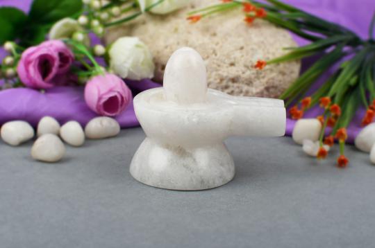White Agate Shivlinga - 212 gms