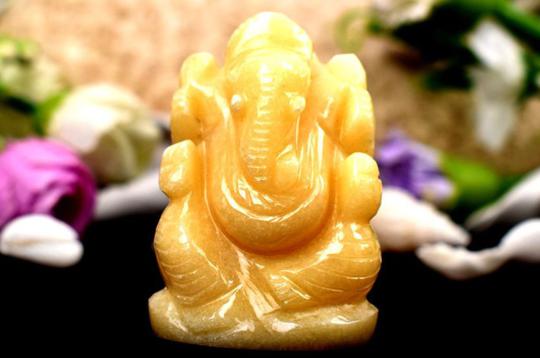 Ivory Yellow Jade Ganesha - 87 gms
