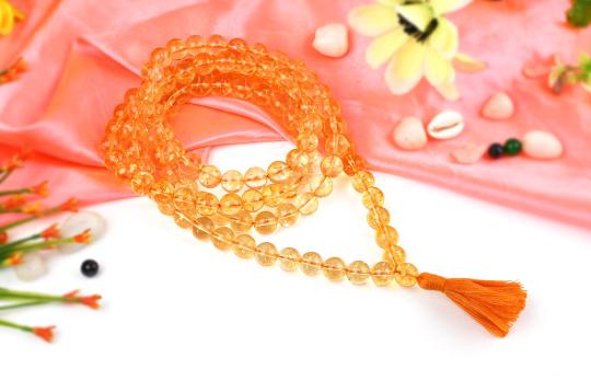 Yellow Citrine mala - 10 mm