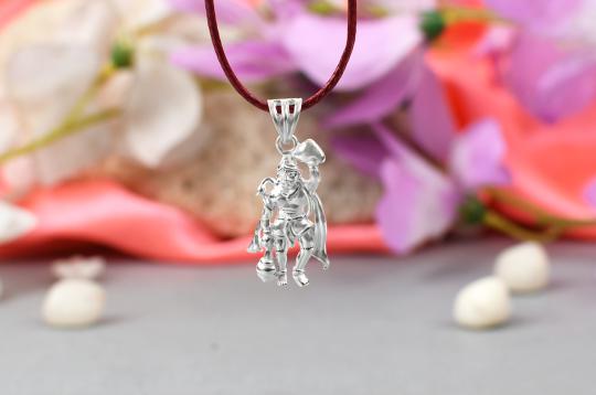 Hanuman with Sanjeevani locket in pure silver