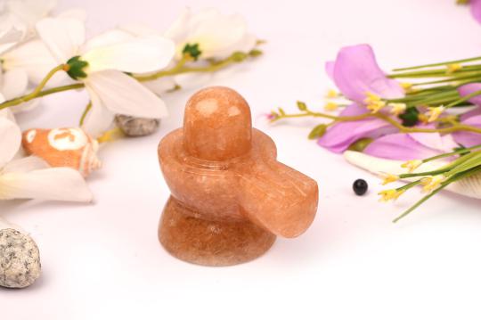 Natural Sunstone Shivaling - 250 gms
