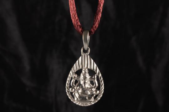 Ganesh Locket in Pure Silver - Design XXII