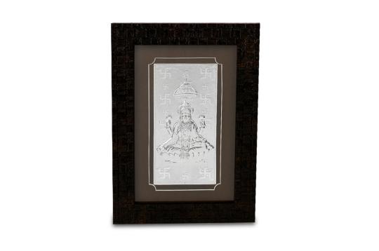 Goddess Laxmi in Silver with frame