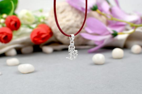 Om Locket with Trishul in Pure silver - I