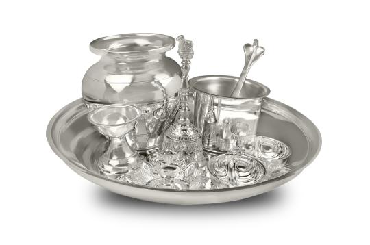 Royal Puja Thali in pure silver - Small