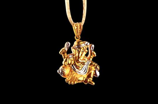 Ganesh Pendant in Gold - 5.35 gms