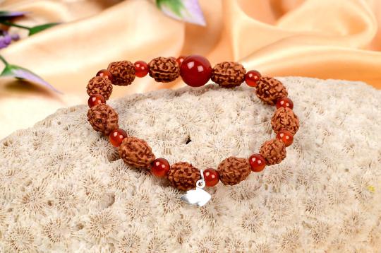 3 mukhi Mahajwala bracelet from Java with Carnelian beads