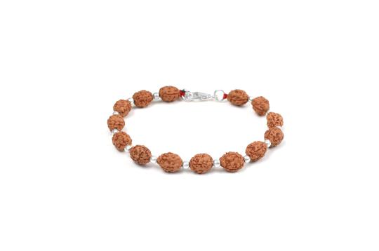 3 mukhi Mahajwala bracelet from Java with silver balls