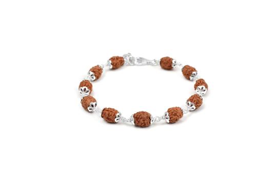 3 mukhi Mahajwala bracelet from Java with silver caps