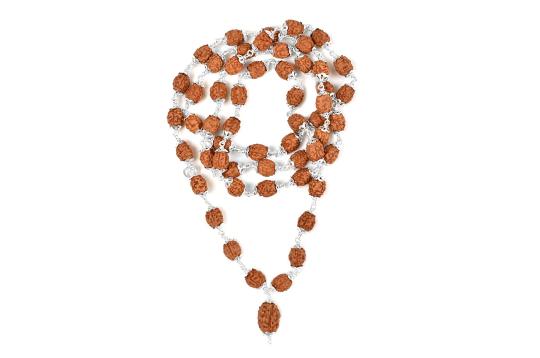 3 mukhi Mahajwala mala in designer silver caps