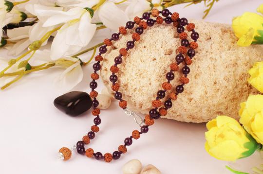 7 mukhi with Amethyst mala