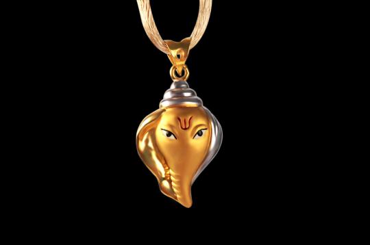 Ganesh Pendant in Gold - 2.08 gms